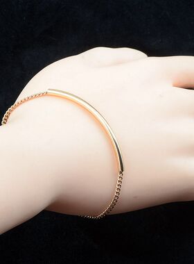 欧美饰品个性时尚圆管手链简约手环女首饰镀金