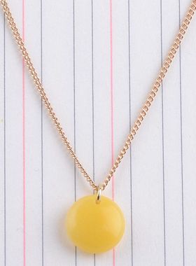 欧美饰品百搭黄色短款铜链