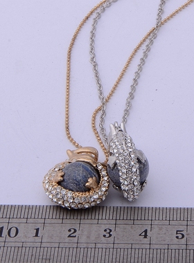 饰品水晶蓝色短款项链