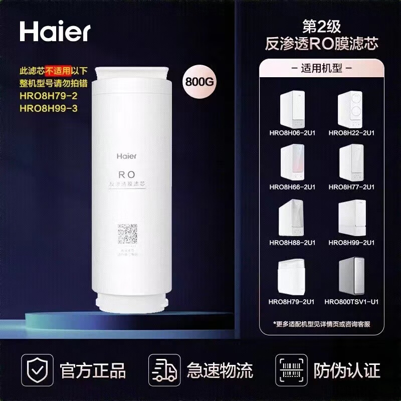 海尔净水器滤芯HRO10H06/11/22/77/79/88/99-2U1/1000CF1-图2