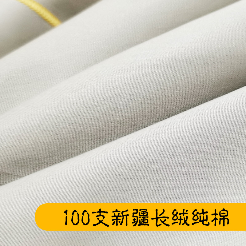 100支长绒纯棉双人枕套 贡缎100%全棉情侣长条款枕头套枕芯套一米 - 图0