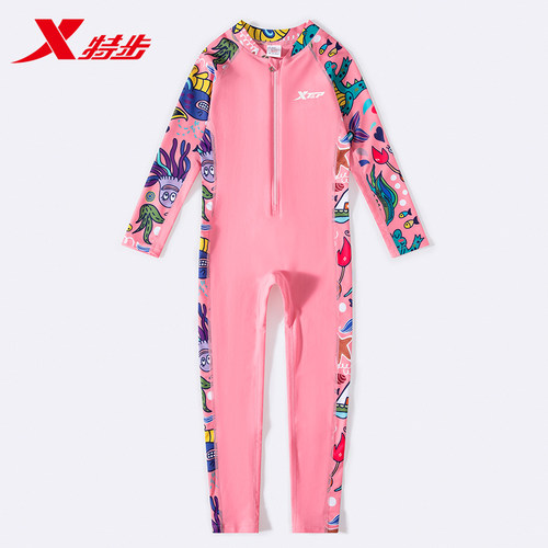 XTEP特步ydq-tebu10034-z 儿童长袖连体游泳衣