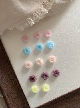 1.5厘米网纱迷你小玫瑰花朵DIY手工发夹发箍配件宠物夏季bjd娃衣