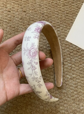 纯手工！法式碎花海绵发箍女DIY装饰宽边高颅顶头箍 温柔压发饰女