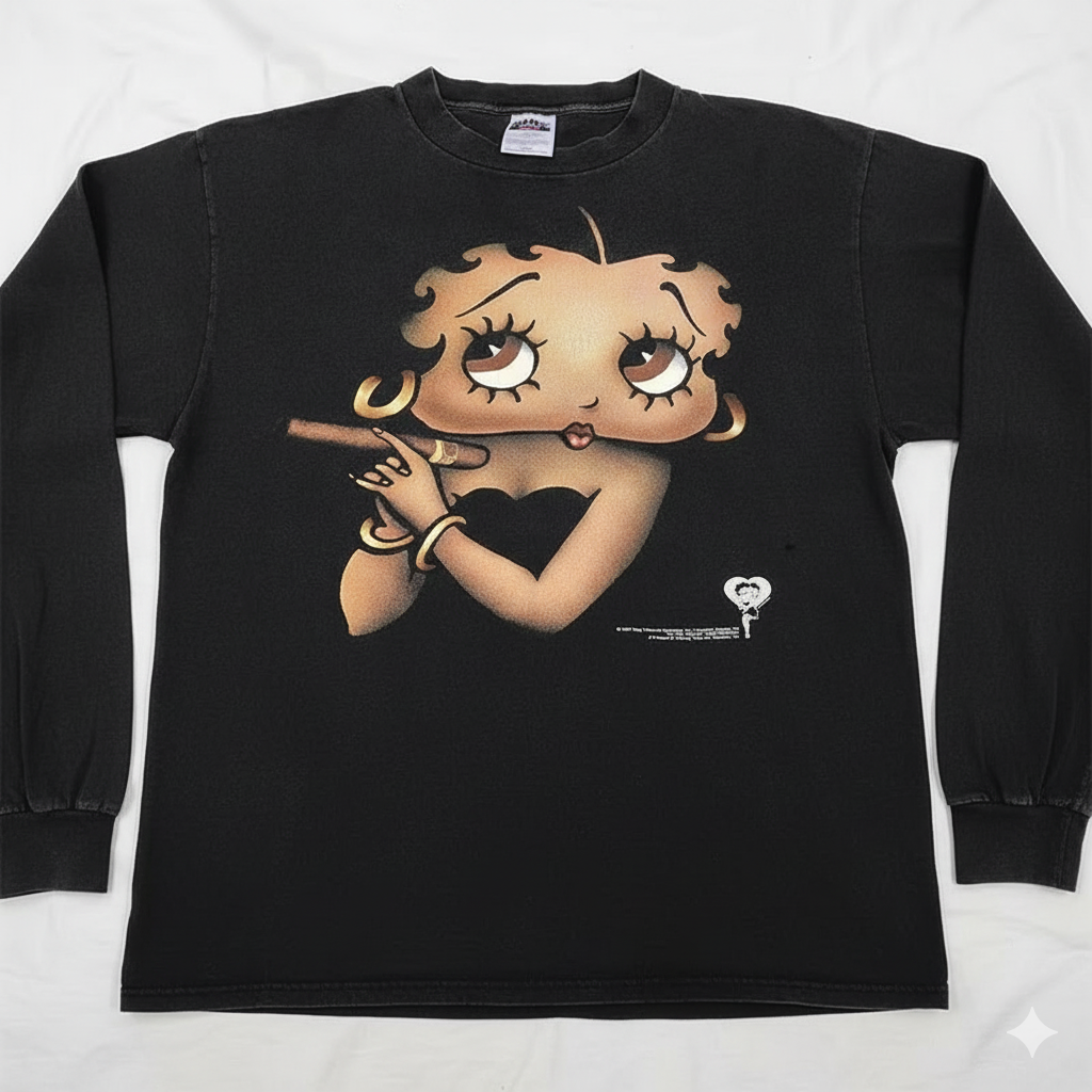 Autismss宝藏屋 Betty Boop T-shirt cartoon pattern短袖上衣 - 图3