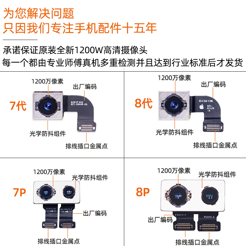 适于7p后摄像头苹果7Plus后置摄像头iPhone8P双摄像头8代摄像头 - 图1