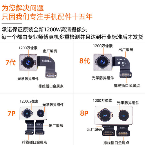 适用苹果8Plus后置摄像头 7Plus摄影头 11 X XR Xsmax后置摄像头-图1