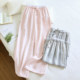 ຜ້າຝ້າຍບໍລິສຸດຄູ່ຜົວເມຍ striped pants ບ້ານບາງ