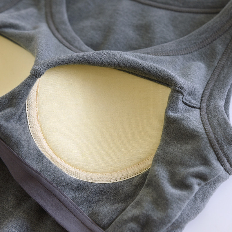 带胸垫德绒保暖背心女款内衣冬季加绒加厚内搭棉打底衫秋上衣,淘宝优惠券,粉丝福利购,淘宝优惠卷