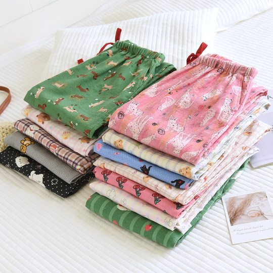 Pure cotton brushed women's cartoon pajamas