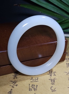 新疆的猫Z102104 53.3克R55极熟润特细油糯俄山流水羊脂白玉手镯