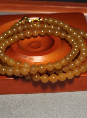 L032004新疆的猫40.0克6.5mm亮泽醉美酥栗红纯美老红糖圆珠项链