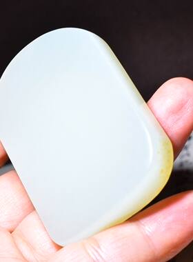 新疆的猫50.5克，亮色高青白玉籽料苏工“观自在”观音牌SBH158