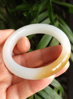 新疆的猫Z121801 49.2克，R53润如凝脂绝美惊艳且末糖白玉手镯