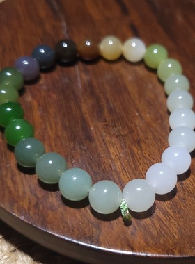 YQ122905 18.1克直径8mm颗颗精品色彩绚丽冰润感十足的多宝手串