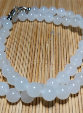 新疆的猫zg121903 43.6克，特油细润净美老坑冰羊脂白玉项链