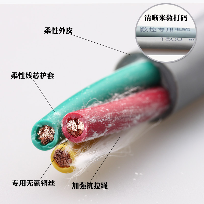 纯国标高柔性拖链电缆线TRVV2/3/5/6/8/10芯4平方2.5软电源机器人 - 图1