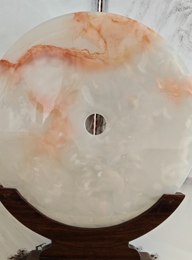 红花冰玉玄关玉石平安扣天然玉石