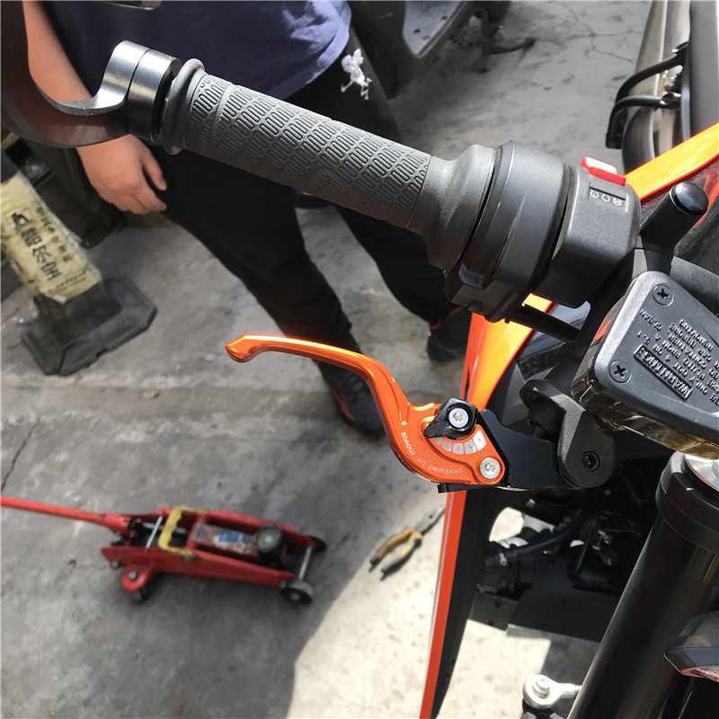 适用摩托车 DUKE 790 ADV790改装短款两指竞技刹车牛角离合杆手把 - 图0