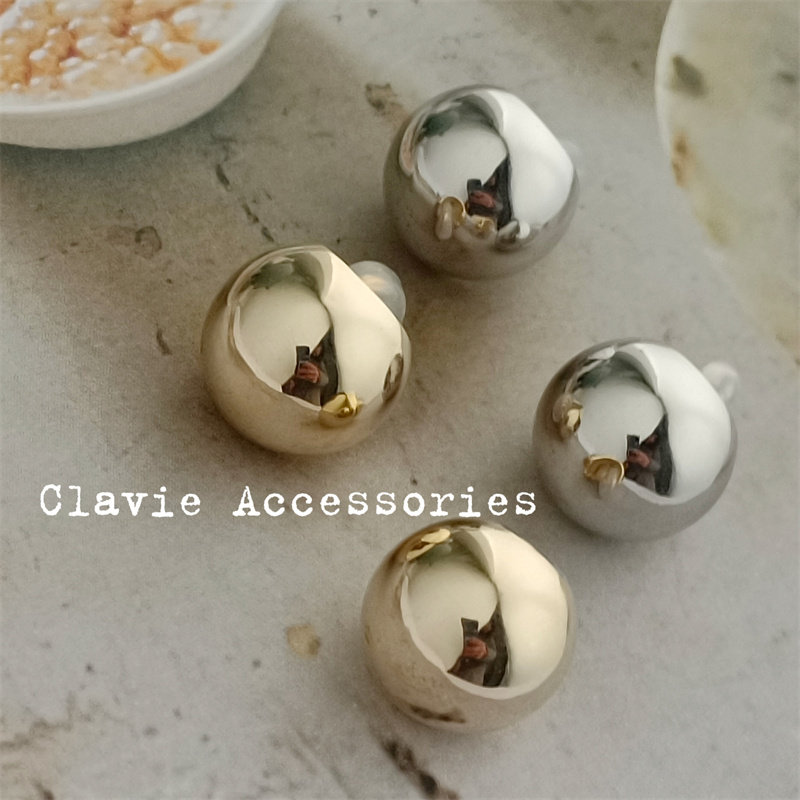 耳夹蚊香盘立体圆球形金色银色ins简约欧美日杂甜酷风耳钉耳环女,淘宝优惠券,粉丝福利购,淘宝优惠卷