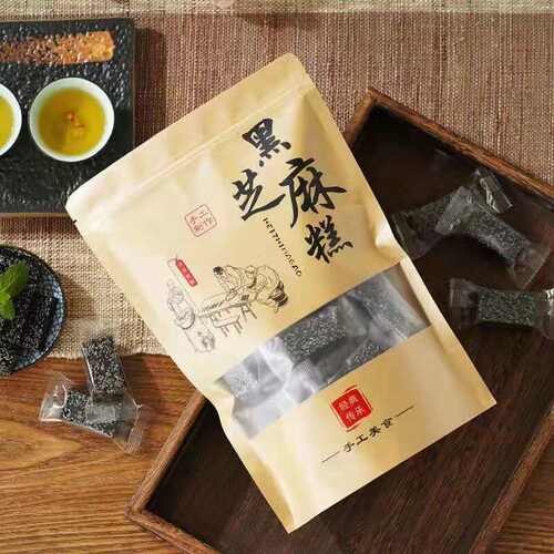 广东潮汕揭西特产黑芝麻黑芝麻软糖独立包装片手工黑芝麻糕 - 图1