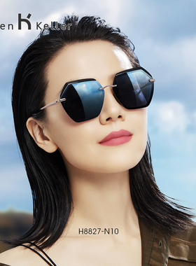 海伦凯勒太阳镜近视可配带度数的墨镜女方圆脸显脸小防紫外线眼镜