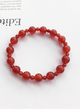赵露思许妍同款红玛瑙双圈手串