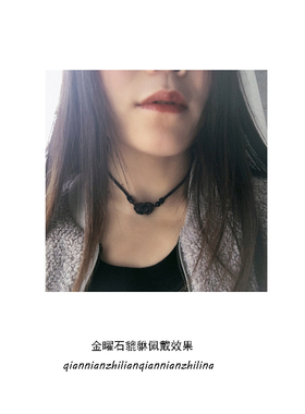 黑曜石貔貅手链ins冷淡风吊坠