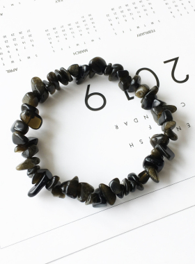 黑曜石招财个性ins冷淡风手链