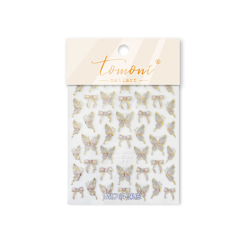 蝴蝶果冻美甲立体贴纸装饰指甲电脑手机壳IPad饰品diy小图案贴画,淘宝优惠券,粉丝福利购,淘宝优惠卷