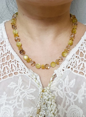 【转发这条锦鲤】原创设计师黄锂云母美丽废物黄水晶项链特价