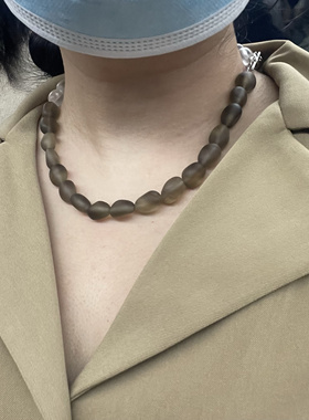 【白茶清欢】原创设计师项链天然磨砂水晶四种戴法创意气质项链