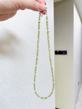 【向上生长】原创设计师天然橄榄石项链超通透生命力温和夏日水晶