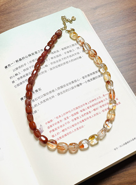 【花港观鱼】高货多款！原创设计师项链水晶锦鲤胶花绿萤石南红