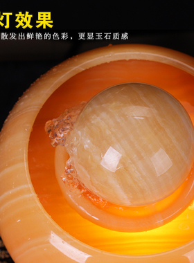 天然玉石装饰中式办公室风水球