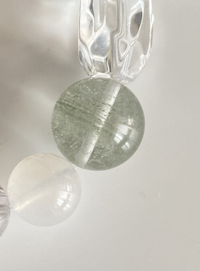 天然粉幽灵多宝满天星绿幽灵白幽灵银发晶月光石紫兔毛粉水手串