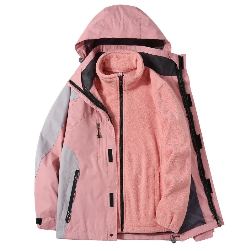 户外冬季潮牌冲锋衣男女三合一两件套可拆定制LOGO工作服印字外套,淘宝优惠券,粉丝福利购,淘宝优惠卷