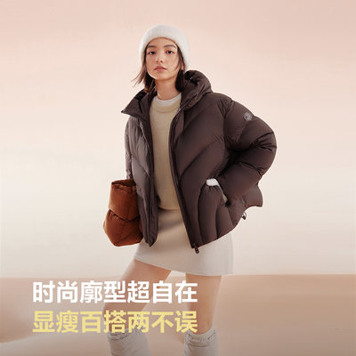 [氧气系列]波司登新款羽绒服女连帽短款时尚百搭保暖廓形纯色