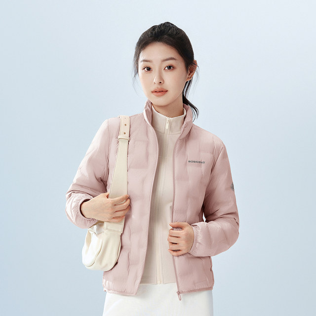 Bosideng 2026 ໃໝ່ຂອງຜູ້ຍິງ 90 Goose Down Short Stand Collar Down Jacket Liner Stacked with Staggered Laminated Lightweight