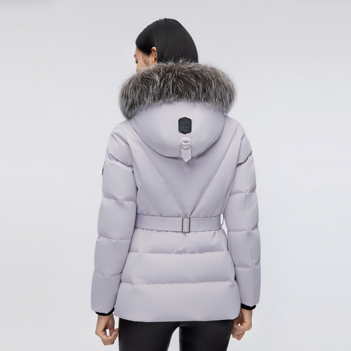 高端极寒波司登轻奢银狐毛领短款蓄热里布收腰800+蓬鹅绒羽绒服女 - 图1