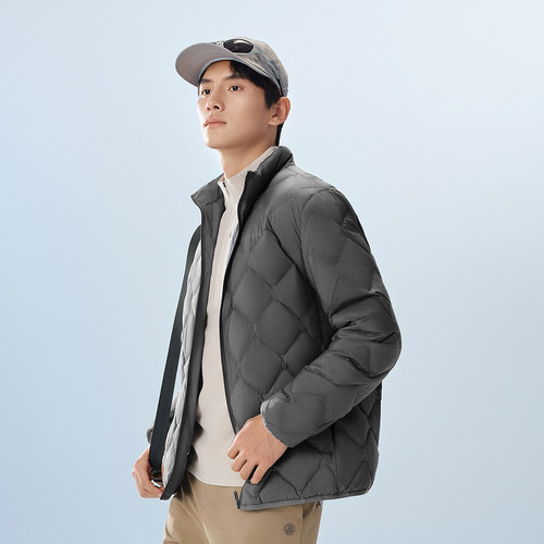 【90鹅绒】波司登新款羽绒服男士短款立领轻薄保暖百搭外套情侣 - 图0