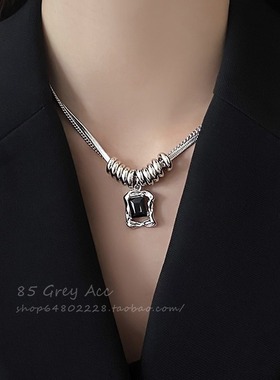 【原版】2026新款小众设计钛钢锆石双层叠戴项链女夏锁骨链毛衣链