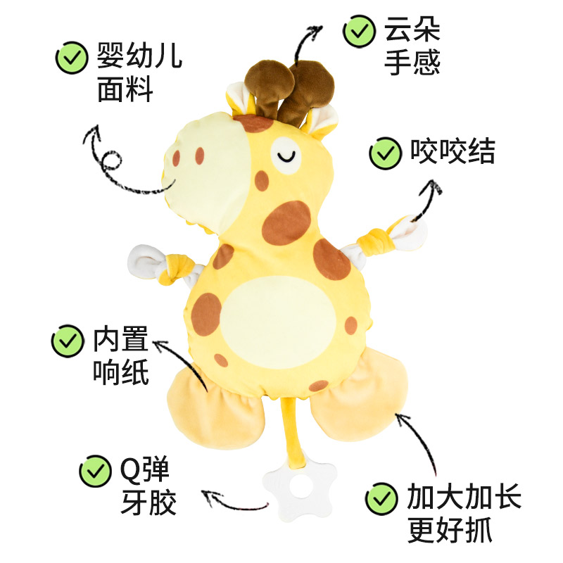 安抚巾婴儿可入口手指玩偶娃娃宝宝睡觉睡眠哄睡神器豆豆手偶玩具