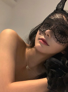 复古蕾丝甜美风面罩发箍网红同款