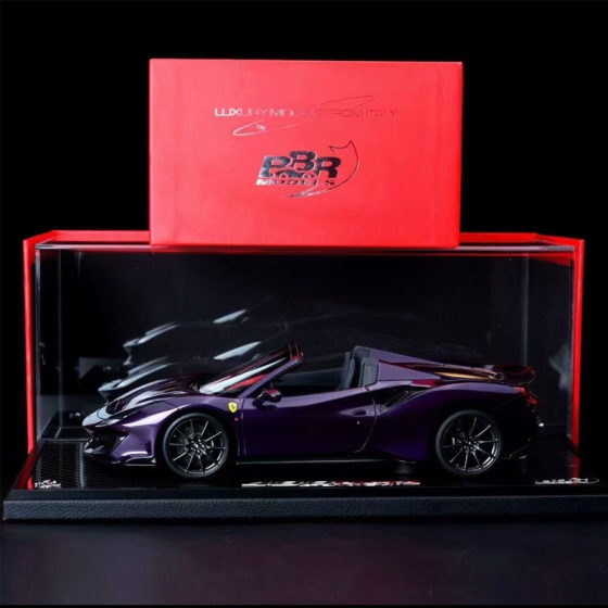 BBR Limited 1 18 Hong Kong Purple Ferrari Ferrari 488Pista Roadster Simulation Car Model
