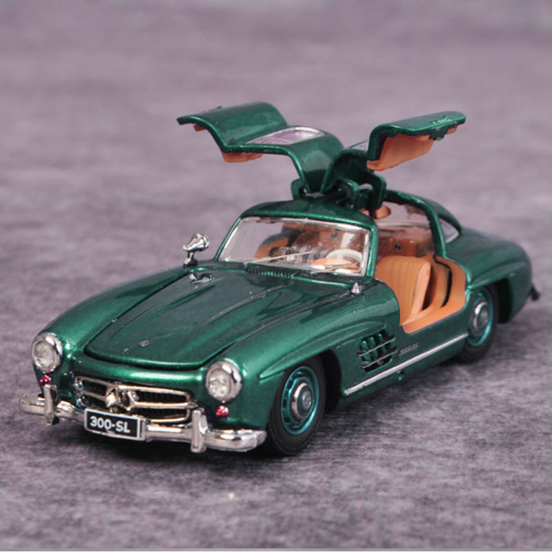 BSC 1:64   W198 鸥翼门 1955奔驰300SL 仿真合金全开汽车模型 - 图0