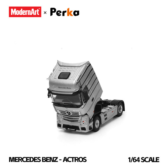Mercedes-Benz Container Wingspan Van Semi-trailer Chaoyi Perka 1 64 Alloy Trailer Model Silver