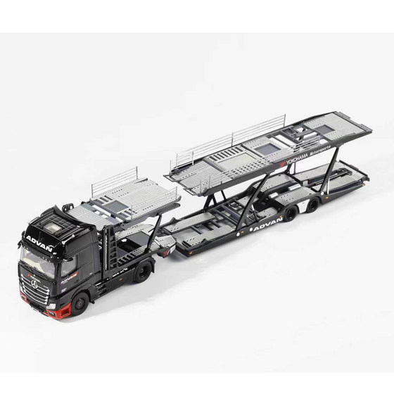 GCD 1 64 Mercedes-Benz Actros heavy truck ADV Yokohama one-to-eight bracket lifting double-decker transport model vehicle