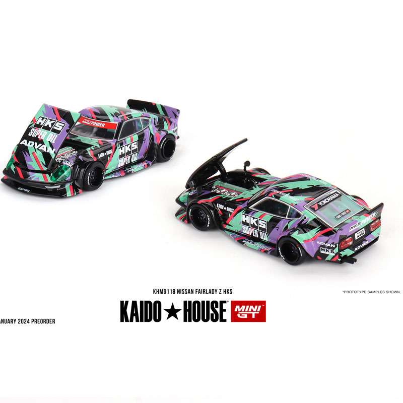 Kaido MINIGT 1:64 Skyline尼桑Fairlady Z HKS 仿真合金汽车模型 - 图0