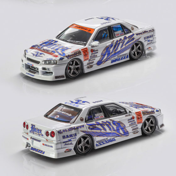 Limited Nissan ER34 BLITZ D1GP drift car Mortal 1 64 GTR alloy car model